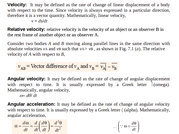 define-the-terms-linear-velocity-relative-velocity-angular-velocity